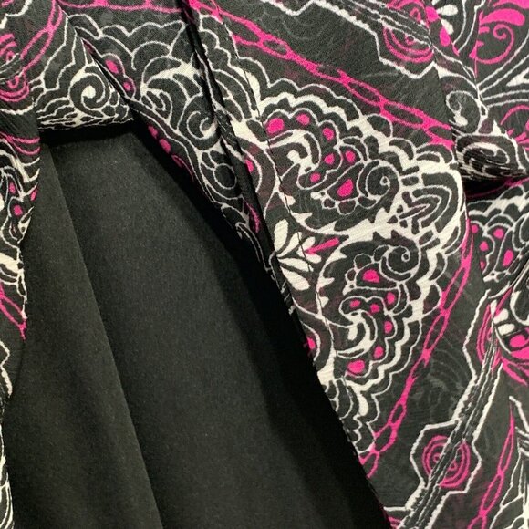 Catherines 0X Black Pink Floral Sleeveless Maxi Dress Crochet Neck - Picture 7 of 8